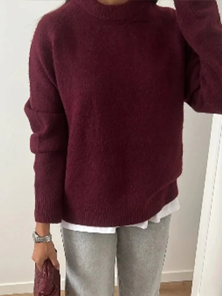 Knitted Long Sleeved Loose Christmas Sweater