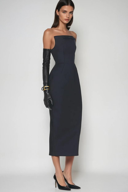 Bastien Strapless Maxi Dress in Black