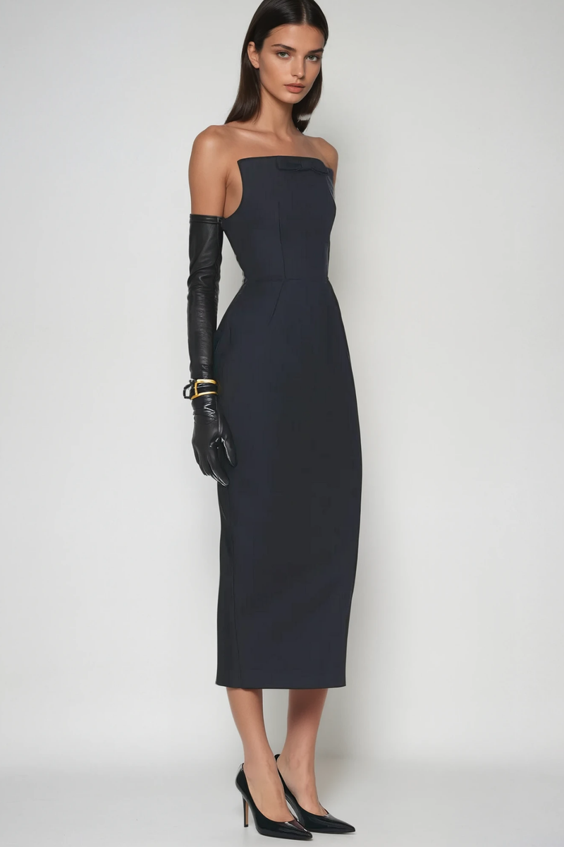 Bastien Strapless Maxi Dress in Black