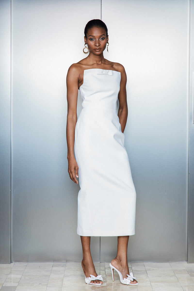 Bastien Strapless Maxi Dress in White
