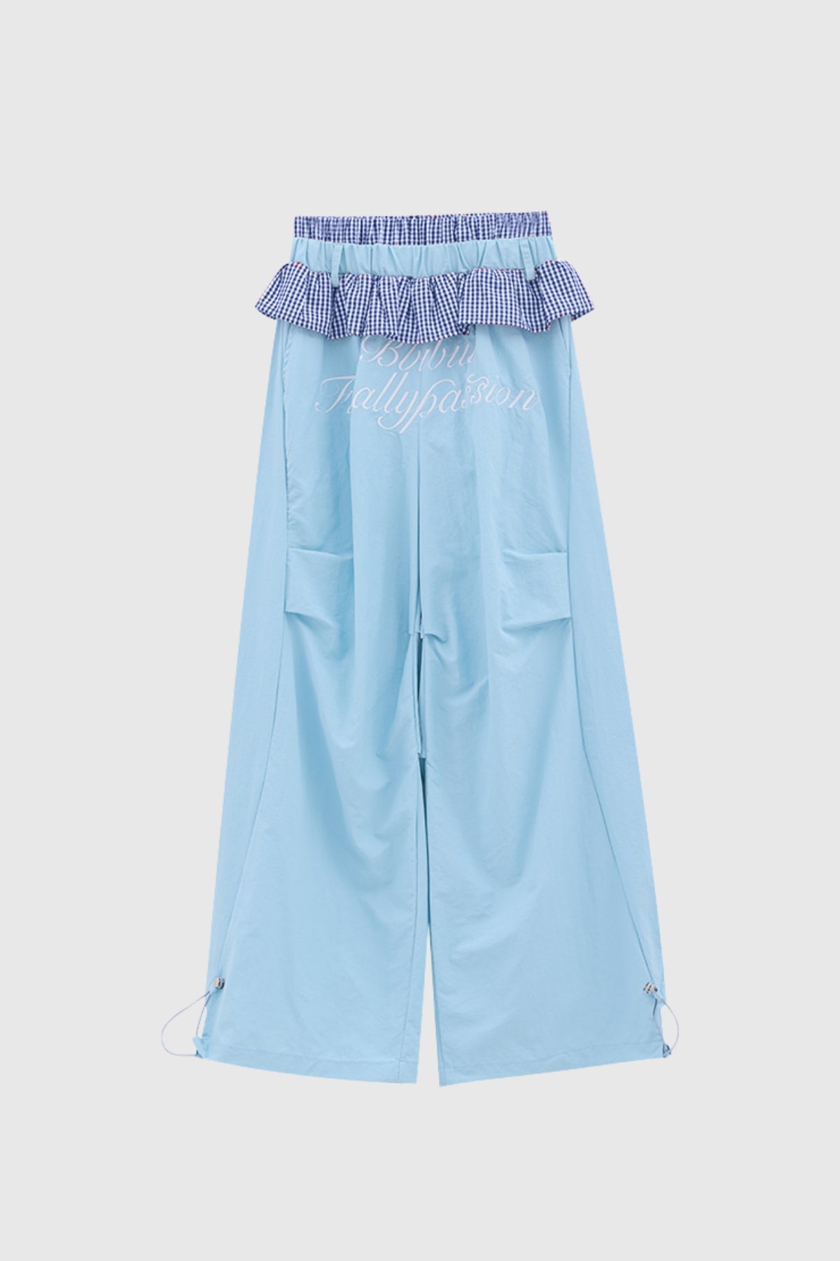 Bautista Ruffle Print Wide Leg Pants in Blue