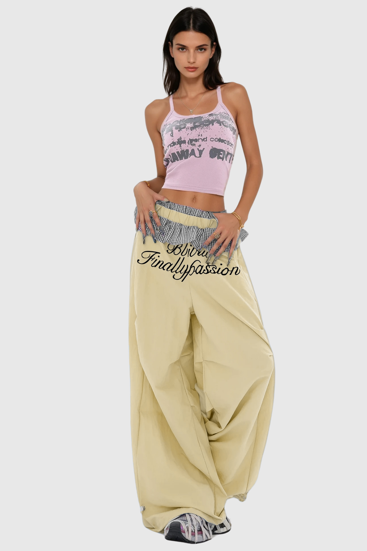Bautista Ruffle Print Wide Leg Pants in Yellow