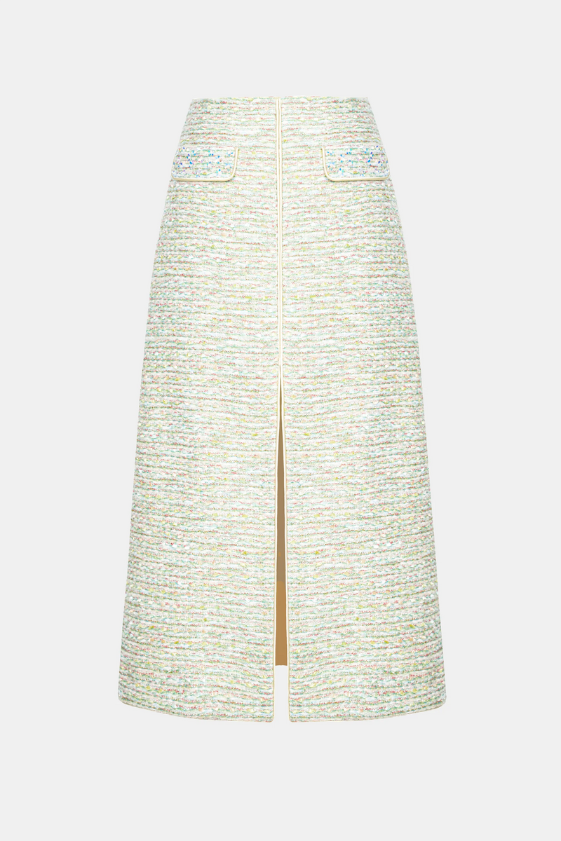 Bavat Tweed Blazer Two Piece Set - Mint