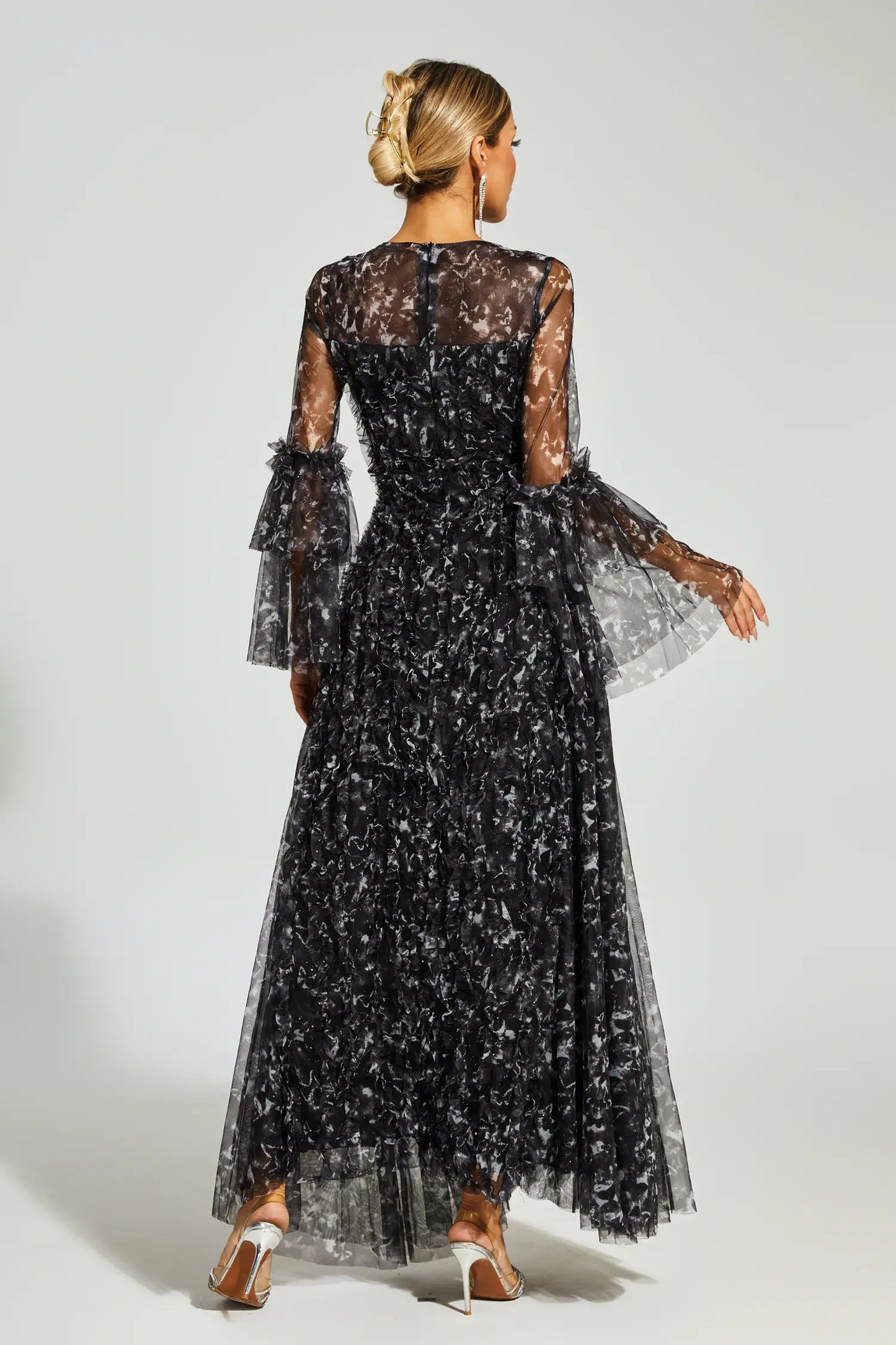 Becky Black Mesh Maxi Dress