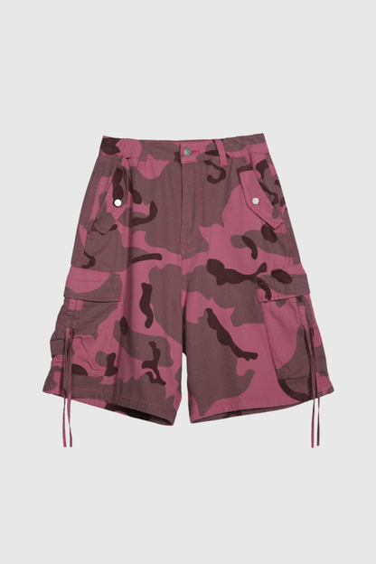 Bedisa Camouflage Print Cargo Midi Pants in Pink