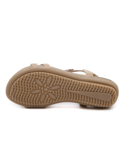 Siketu | Beige Stone-embellished Sandal