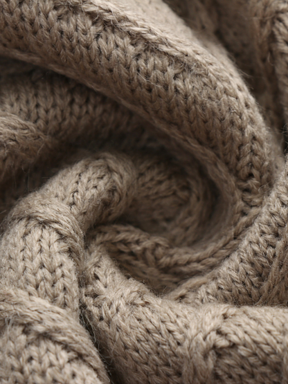 Doll | Beige Shoulder Cut-out Knit Sweater