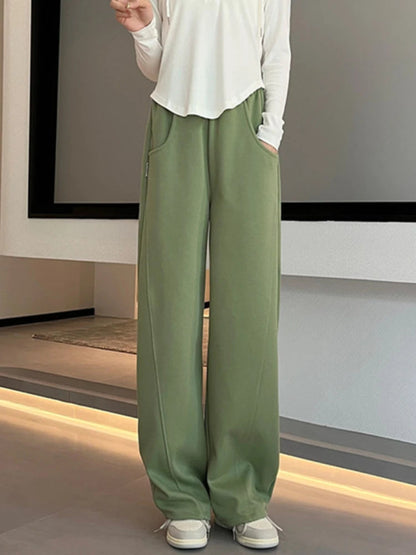 Korean Autumn High Waist Wide Leg Sweatpants