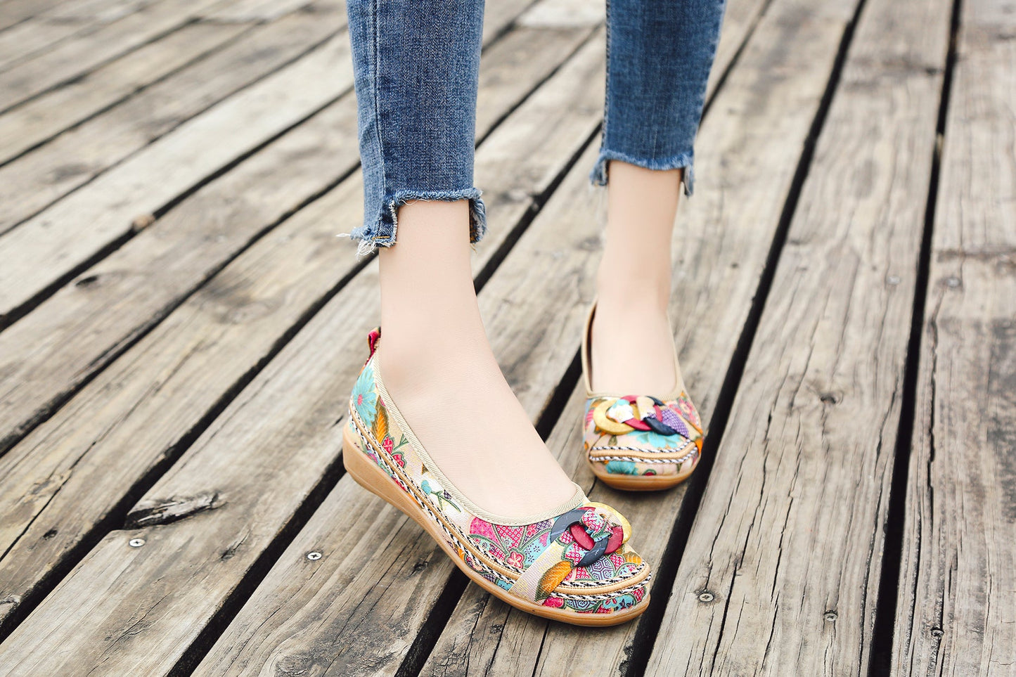 Ring and Trap Head Canvas Sip on Flats - Cactus Rose