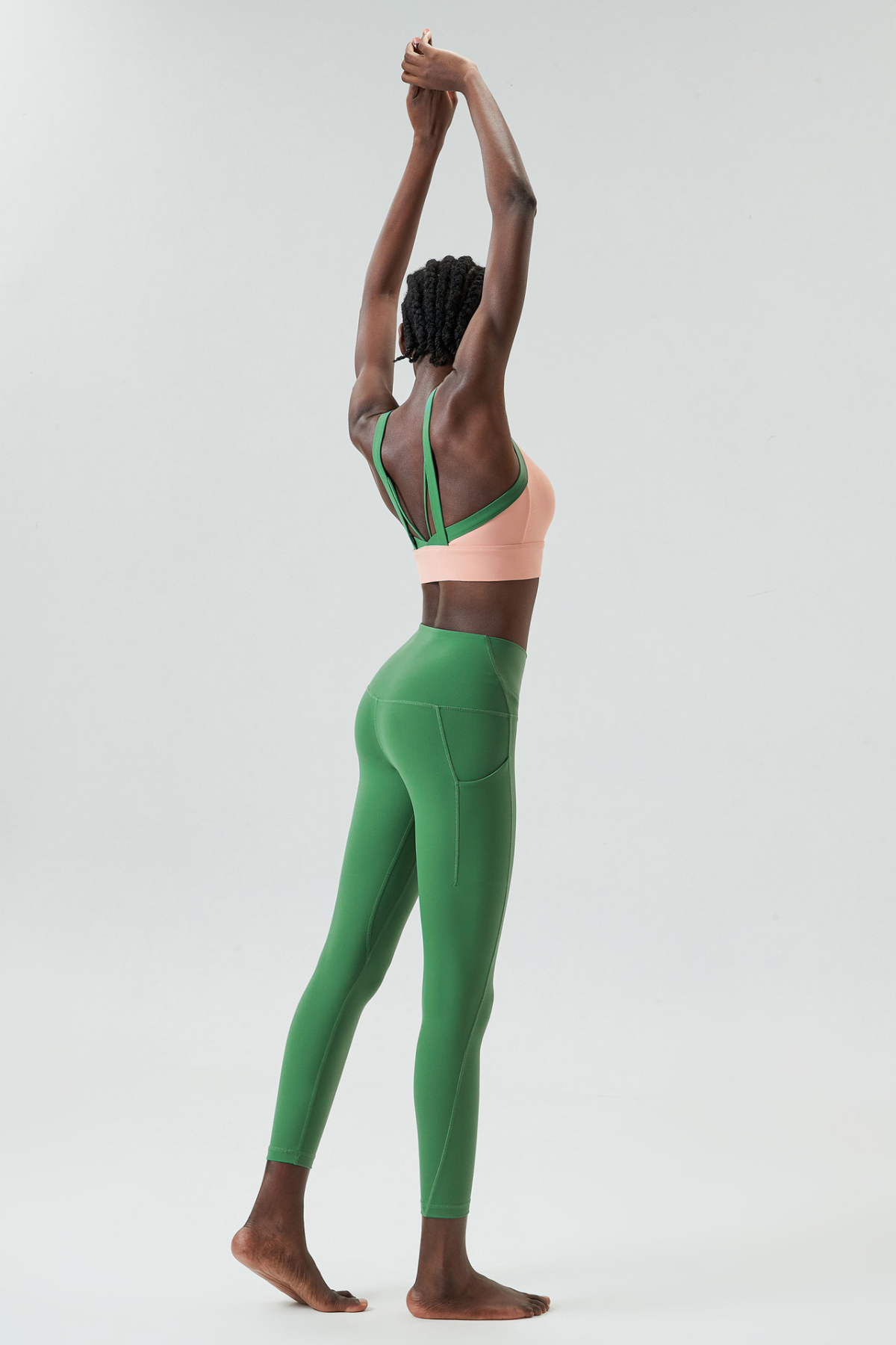 Belay Spaghetti Deconstruct Bodycon Pants Set in Green