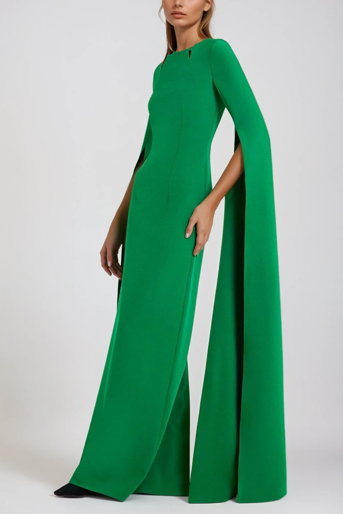 Belen Shawl Split Maxi Dress