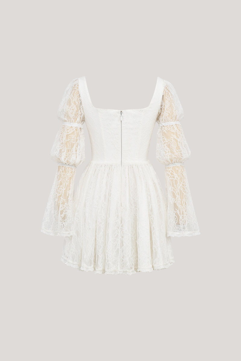Bethania Lace Ruch Mini Dress