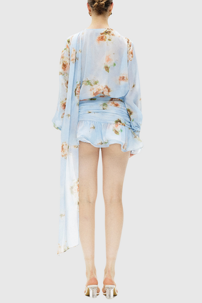 Bhakti Chiffon Ruffle Mini Dress