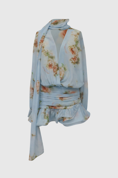 Bhakti Chiffon Ruffle Mini Dress