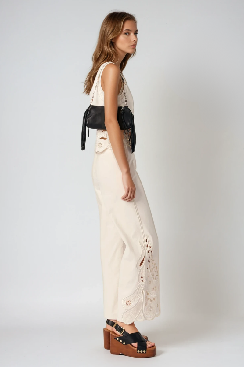 Bhavana Embroidered Cutout Pants Set