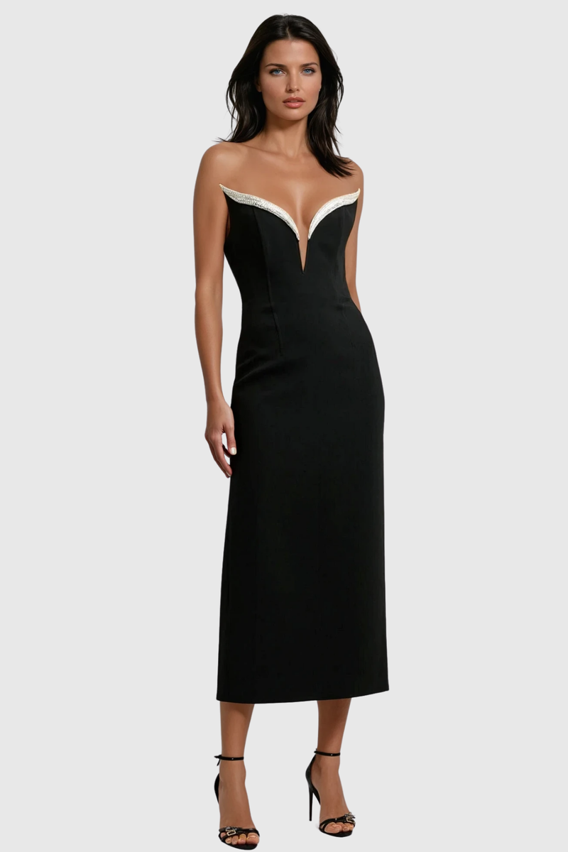 Bia Rhinestone Bandage Maxi Dress