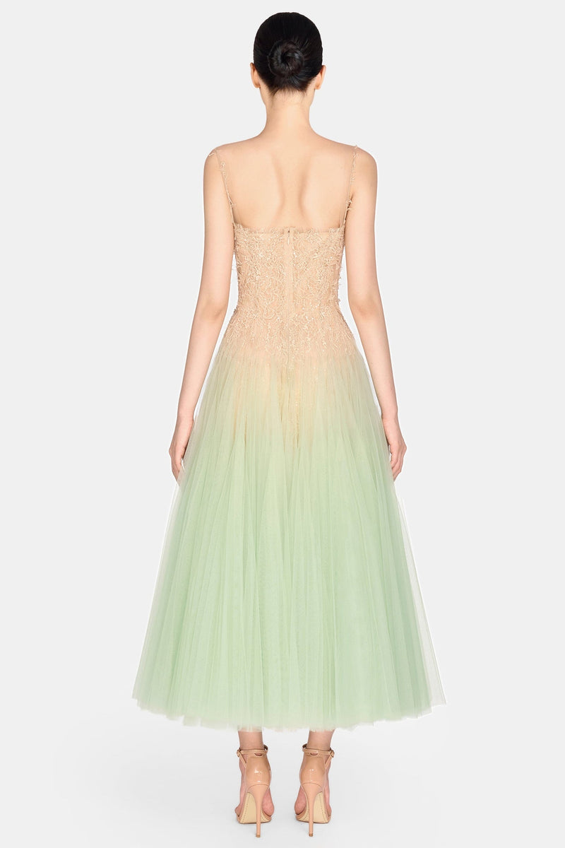 Bitzer Mint Ombre Lace Jacquard Midi Dress