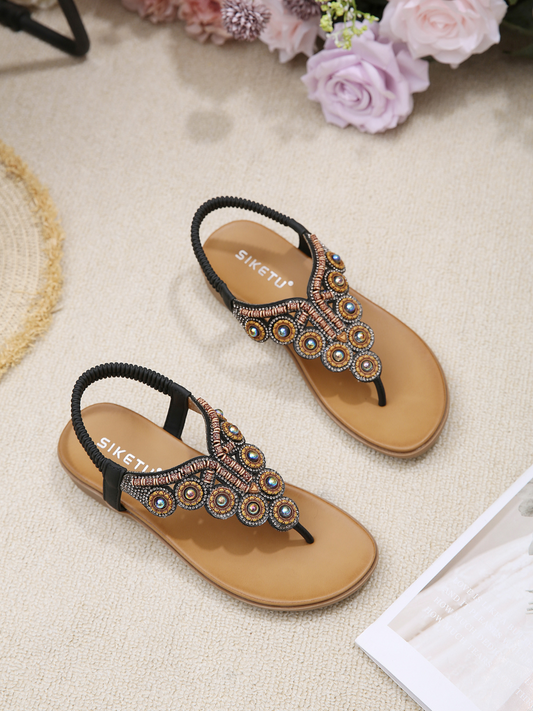 Siketu | V-strap Rhinestone Sandal
