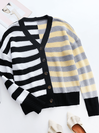 | Rachael Contract Stripe Knit Cardigan