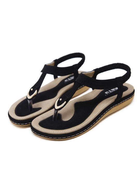 Siketu | Signature T-strap Black Slingback Sandal