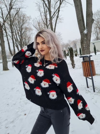 Doll | Smiling Santa Christmas Black Light Sweater