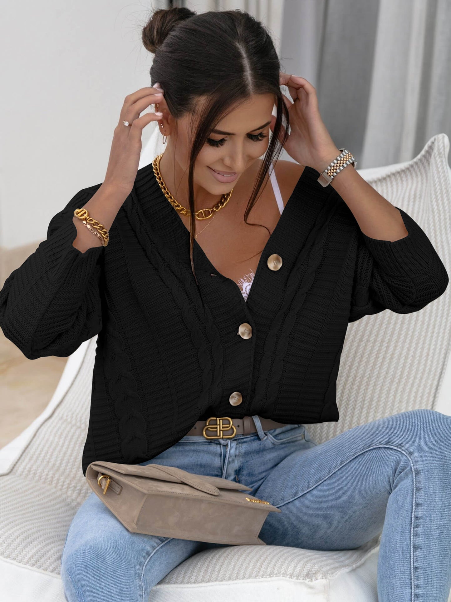 Rachael Knit Cardigan - Black