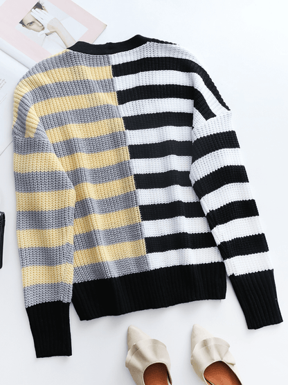 | Rachael Contract Stripe Knit Cardigan