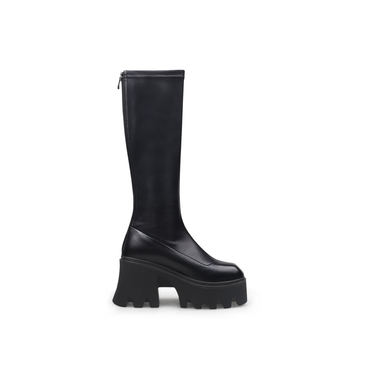 Jadyrose | Black Chunky Heel Knee High Boot