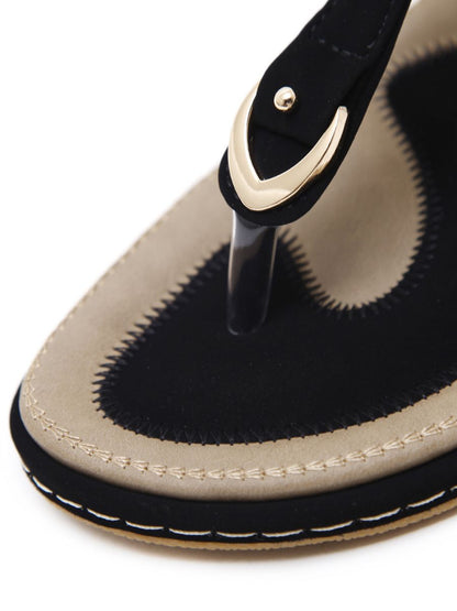 Siketu | Signature T-strap Black Slingback Sandal