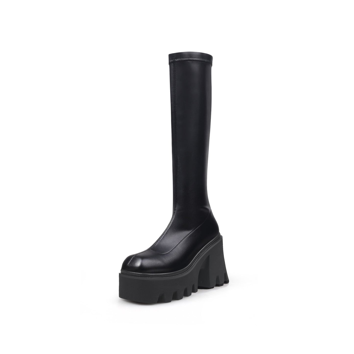 Jadyrose | Black Chunky Heel Knee High Boot