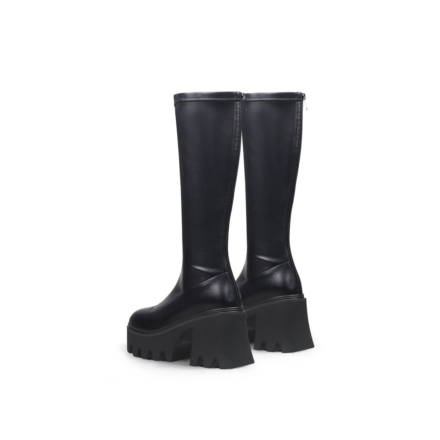 Jadyrose | Black Chunky Heel Knee High Boot