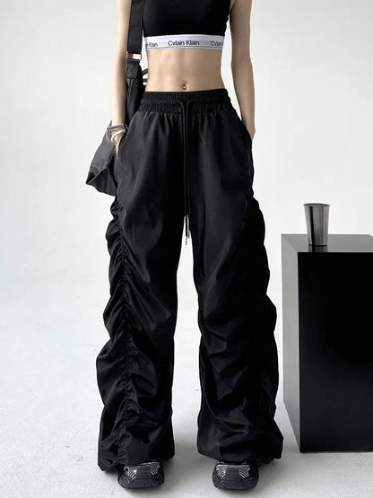 Comfortable Black Baggy High-waist Halloween Pants