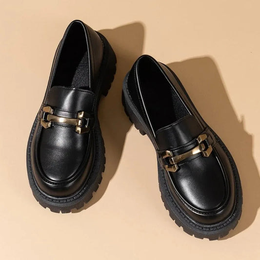 Patent Leather Slip on Platform British Tassel Work Spring Flats Loafers