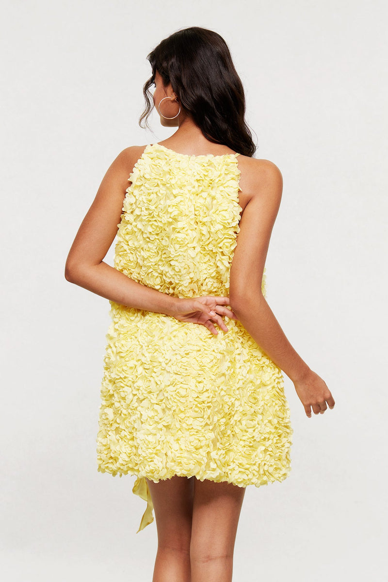 Blagica Flower Halter Neck Mini Dress