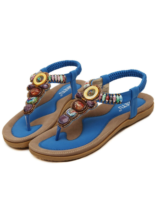 Siketu | Blue Beaded Sandal