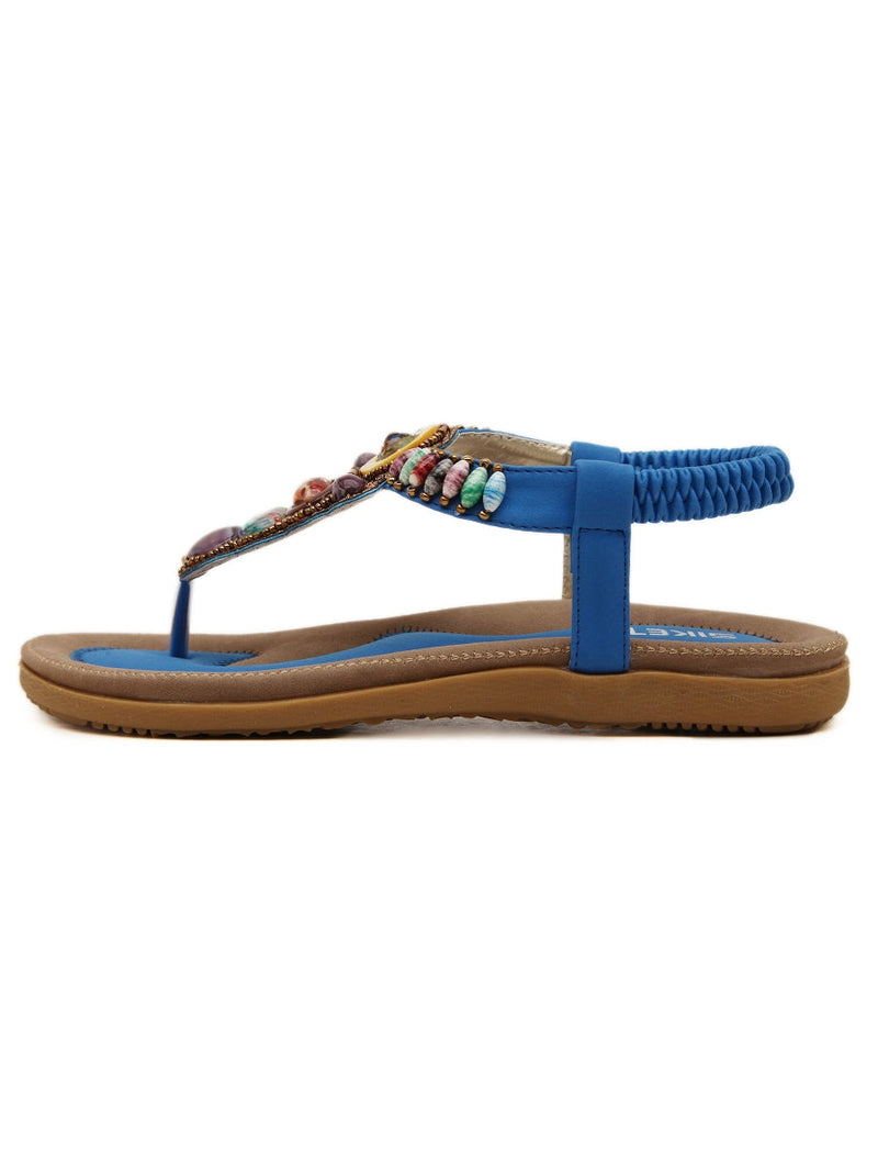 Siketu | Blue Beaded Sandal
