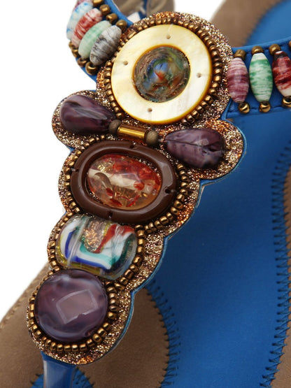 Siketu | Blue Beaded Sandal