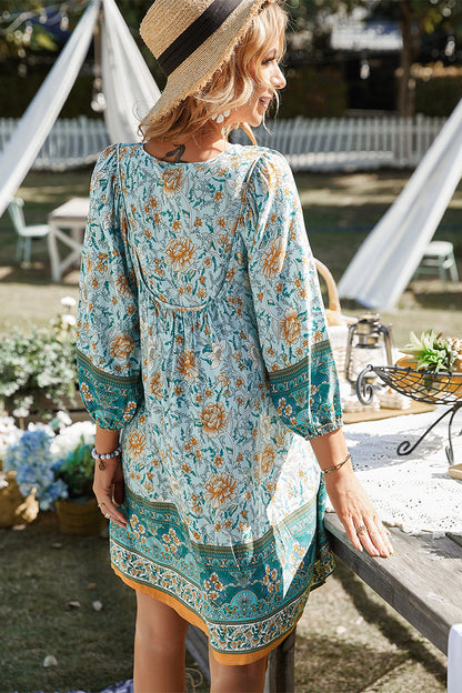 Aurina Dress - Turquoise