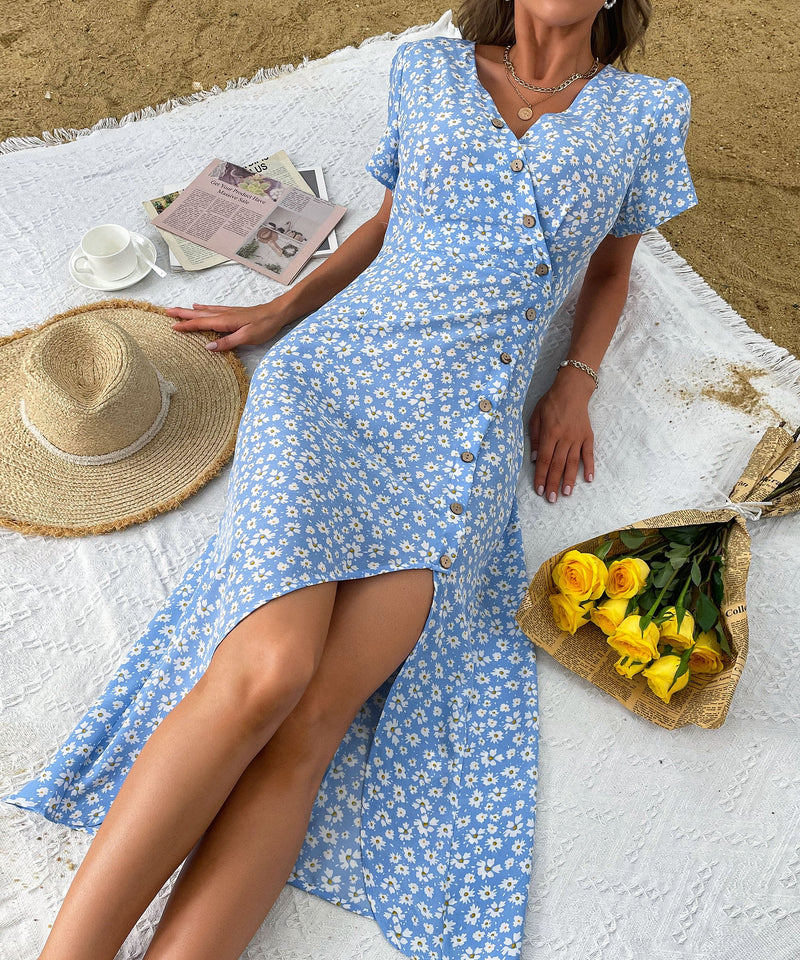 Larkin Midi Dress - Blue Print