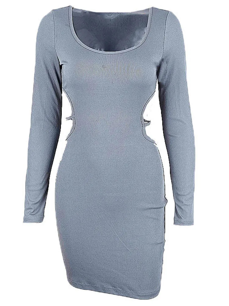 Blue Lace Up Backless V Neck Long Midi Dresses