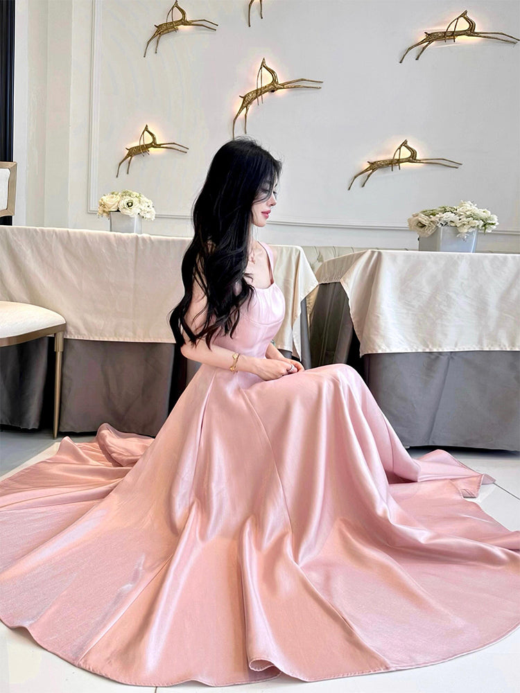 Blush Pink Maxi Dress _ High-class Birthday & Formal Look
