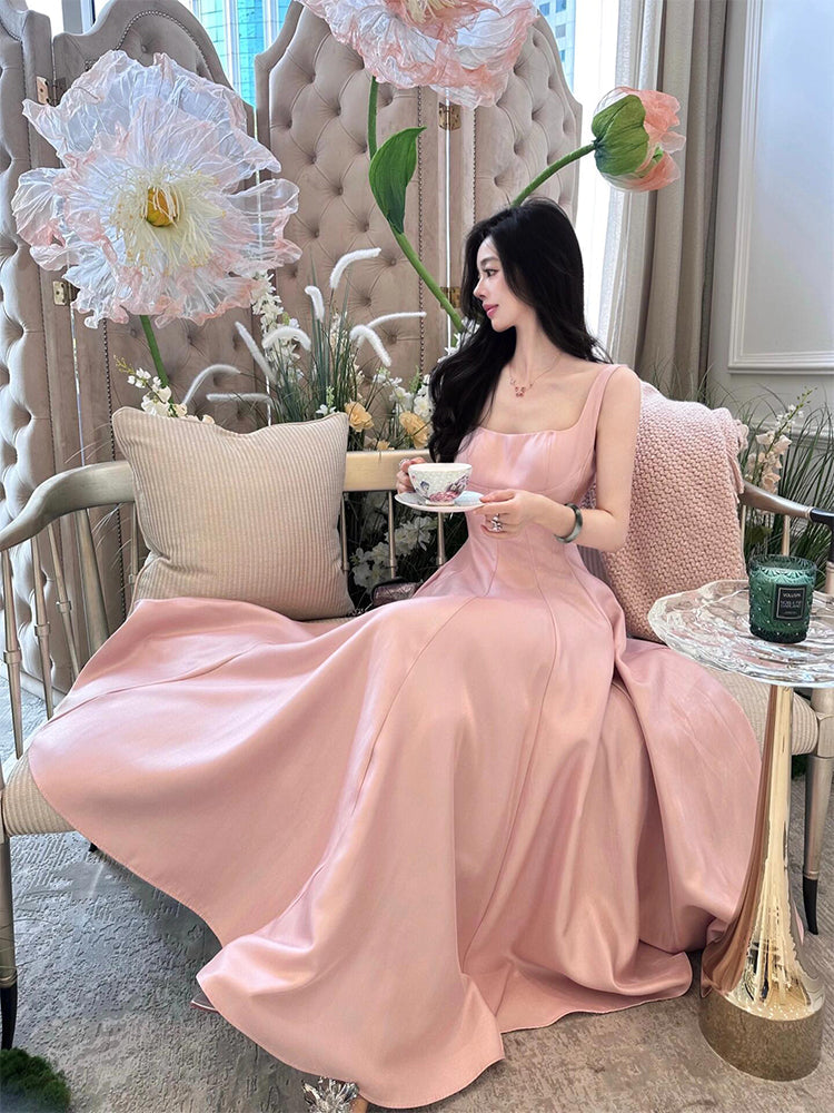 Blush Pink Maxi Dress _ High-class Birthday & Formal Look