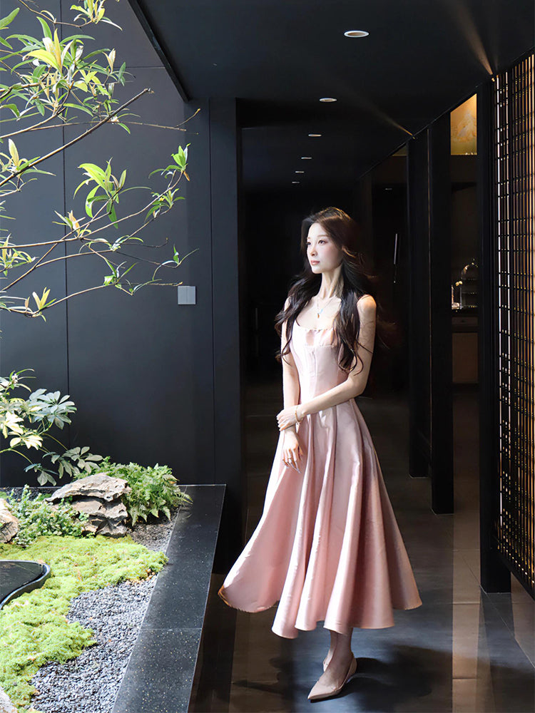 Blush Pink Maxi Dress _ High-class Birthday & Formal Look