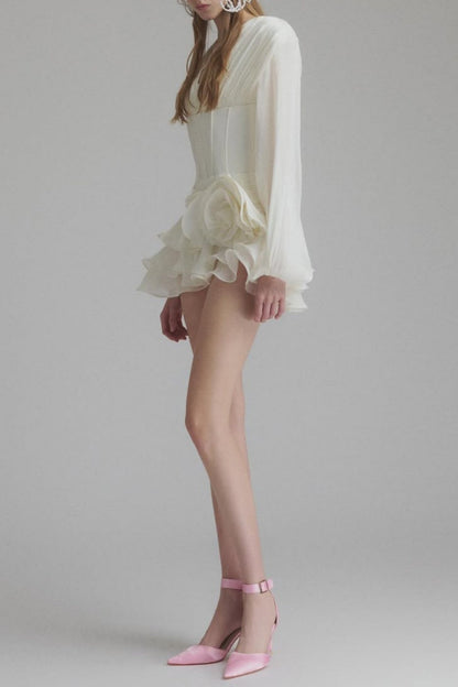 Blysse Applique Pleat Corset Mini Dress