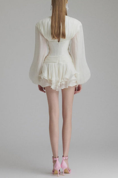 Blysse Applique Pleat Corset Mini Dress