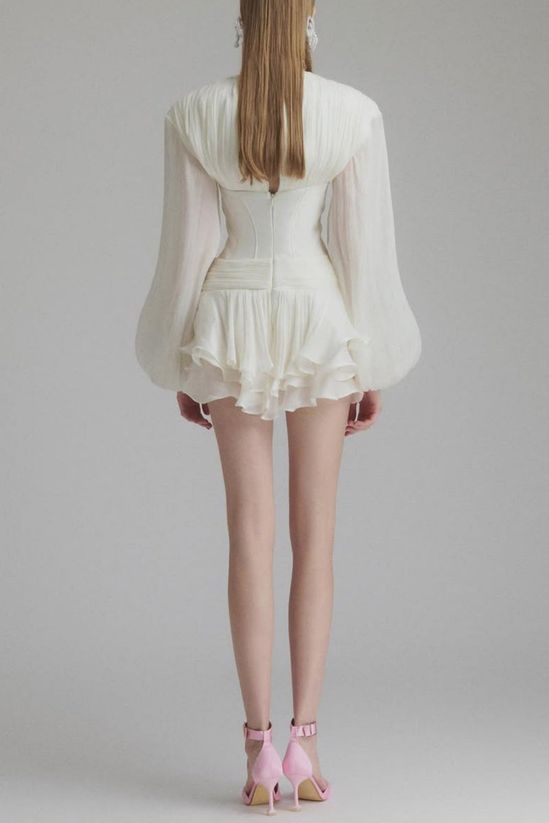 Blysse Applique Pleat Corset Mini Dress