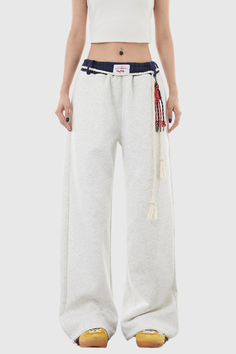 Boann Fringe Pants in White