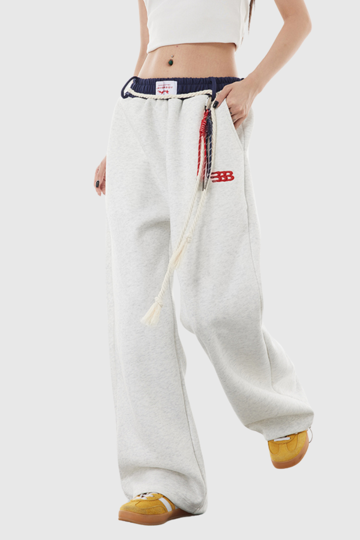 Boann Fringe Pants in White