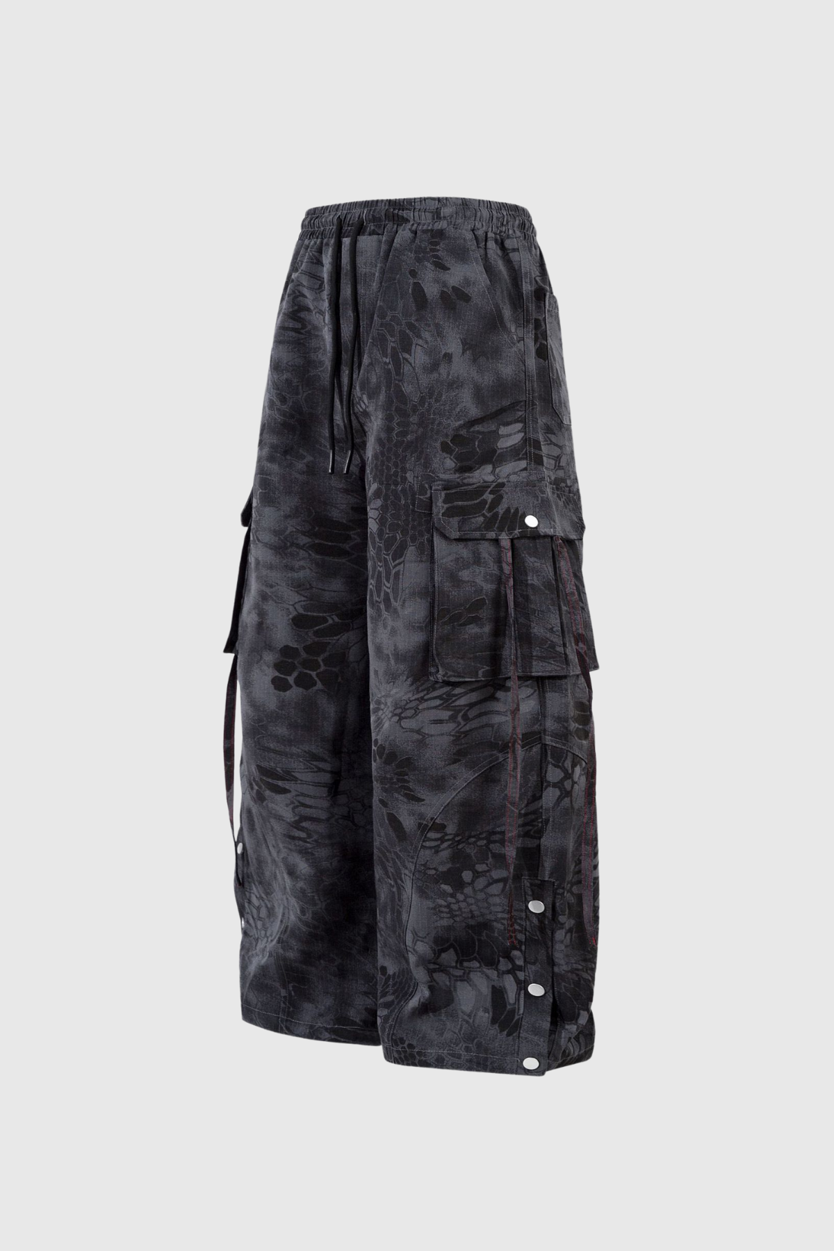 Boaventura Python Pattern Cargo Pants in Black