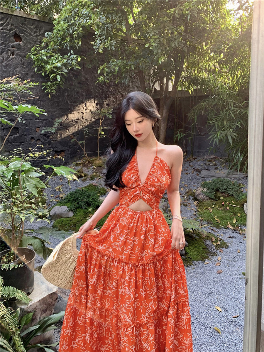 Halter Maxi Dress _ Exotic Vacation Look